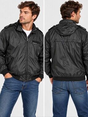 Vintage 80s Members Only Iconic Racer JackeMen's Black Bomber Jacket